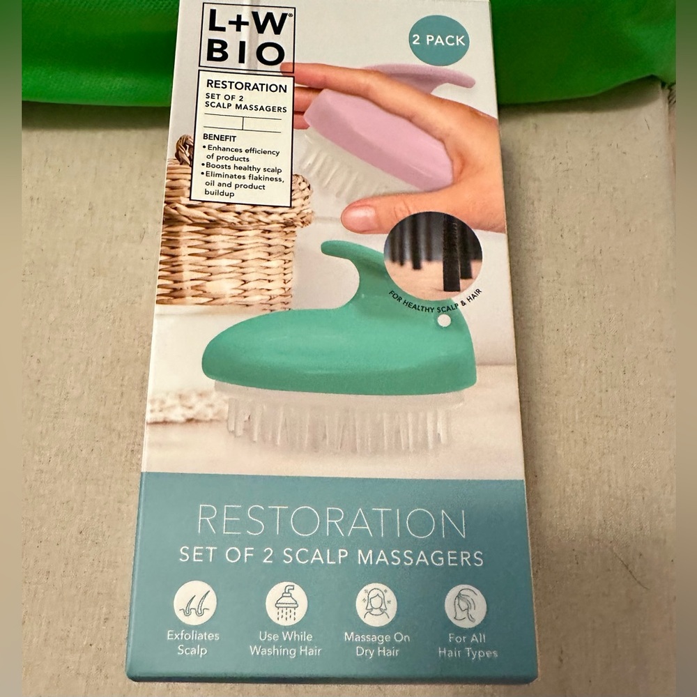 LUXE & WILLOW 2 Pack Scalp Massager/Shampoo Massager NEW